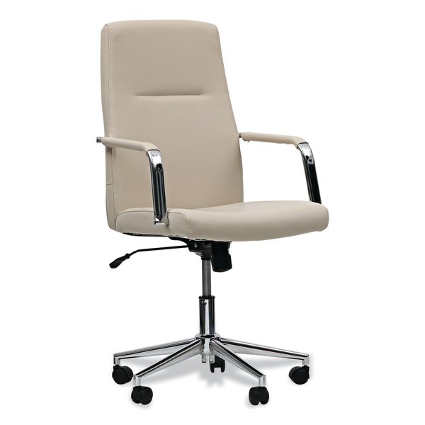Workspace By Alera Leather Task Chair, Supports Up to 275 lb, 1819 to 2193 Seat Height, White Seat, White Back ALEWS4106